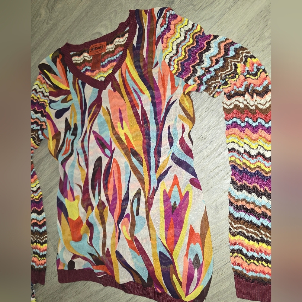 Missoni Multicolor V-Neck Patterned Women’s Sweater